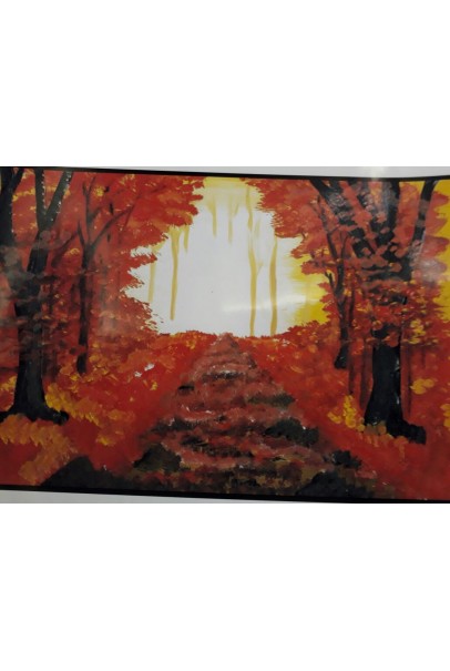 Autumn misty sunrise (Canvas) With Frame (12"X18")